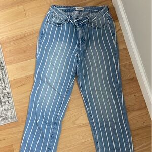 Blue & White Striped Buffalo David Bitton Richie Jeans